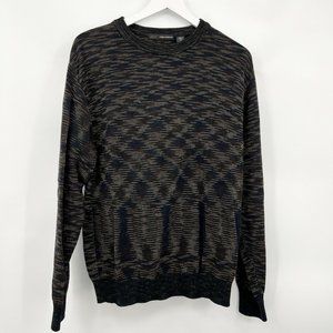 Greg Norman Crew Neck Pullover Golf Sweater Colorful Tight Knit Size Medium